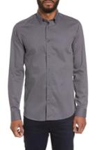 Men's Ted Baker London Larosh Slim Fit Basket Weave Print Sport Shirt (m) - Blue
