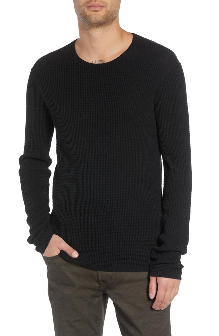 Men's John Varvatos Star Usa Thermal Sweater, Size - Black