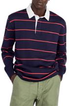 Men's J.crew 1984 Stripe Rugby Polo, Size - Blue