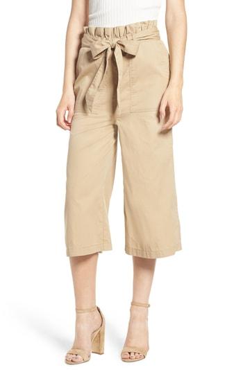 Women's Bp. Paper Bag Waist Crop Pants - Beige