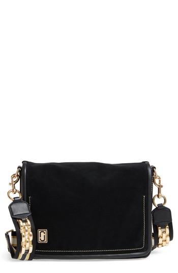 Marc Jacobs The Squeeze Suede Shoulder Bag - Black