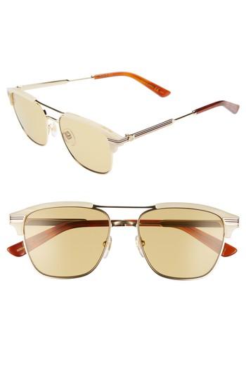 Men's Gucci Cruise 54mm Sunglasses - Gold/ Blonde Havana