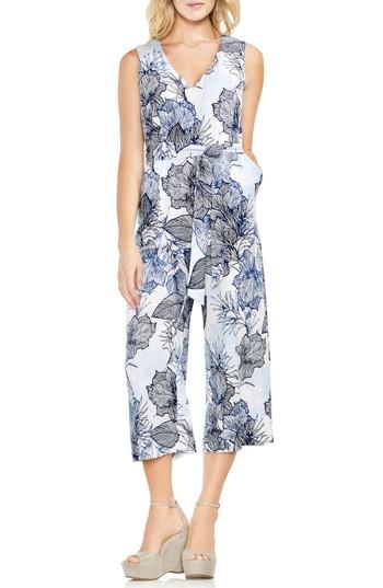 Women's Vince Camuto Island Floral Belted Crop Jumpsuit - White