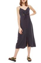 Women's Topshop Knot Front Slipdress Us (fits Like 2-4) - Black
