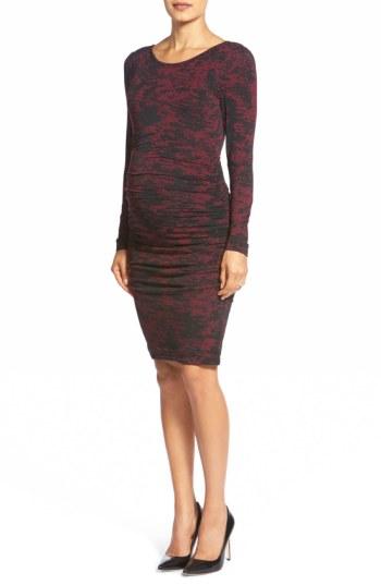 Women's Tart Maternity 'presley' Print Body-con Maternity Dress - Red