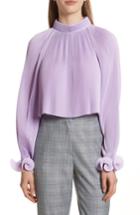 Women's Tibi Pleated Crop Top, Size - Purple