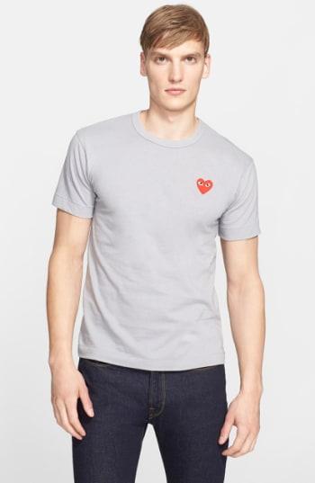 Men's Comme Des Garcons Play Cotton Jersey T-shirt - Grey