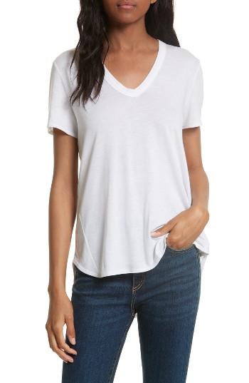 Women's Veronica Beard Cindy V-neck Tee - White