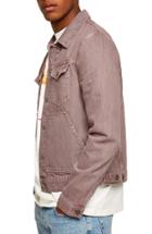 Men's Topman Eamon Denim Jacket, Size - Pink