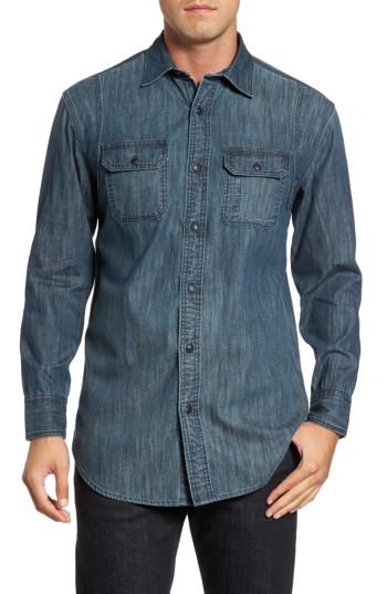 Men's Flynt Fit Denim Shirt, Size Small - Blue