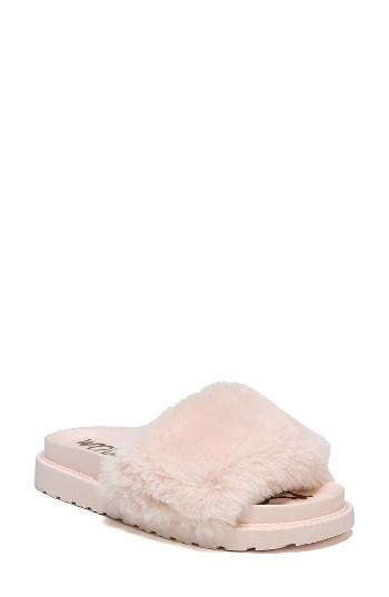 Women's Sam Edelman Blaire Faux Fur Platform Slide Sandal M - Pink