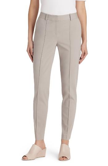 Women's Lafayette 148 New York Seamed Back Slit Pants - Grey