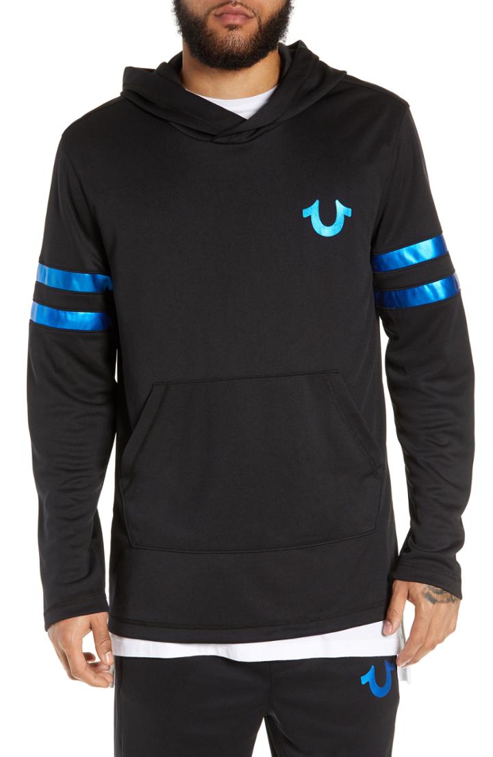 Men's True Religion Brand Jeans Foil Detail Hoodie - Black
