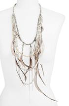 Women's Fabiana Filippi Feather & Glass Bead Necklace