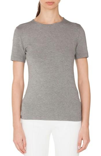 Women's Akris Punto Studded Tee - Grey