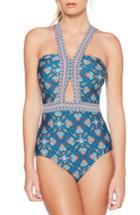 Women's Laundry By Shelli Segal Butterfly Twin Cutout One-piece Swimsuit - Blue/green