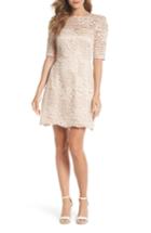 Women's Chelsea28 Ruched Sleeve Lace Dress (similar To 12w) - Pink