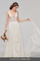 Women's Willowby Philomena Deep V-neck Tulle Gown, Size - Ivory