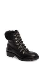 Women's Charles David Rugby Genuine Rabbit Fur Lace-up Boot Eu - Black