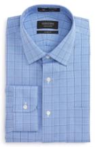 Men's Nordstrom Men's Shop Smartcare(tm) Classic Fit Windowpane Dress Shirt .5 32 - Blue