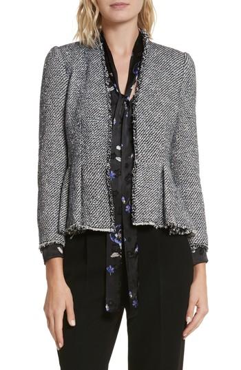 Women's Rebecca Taylor Metallic Tweed Jacket - Blue