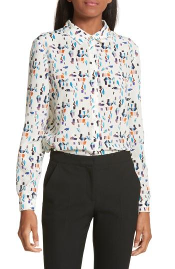 Women's Ted Baker London Ontaio Lantern Print Silk Shirt - Ivory