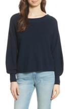 Women's Frame Bateau Neck Merino Wool Blend Sweater - Blue
