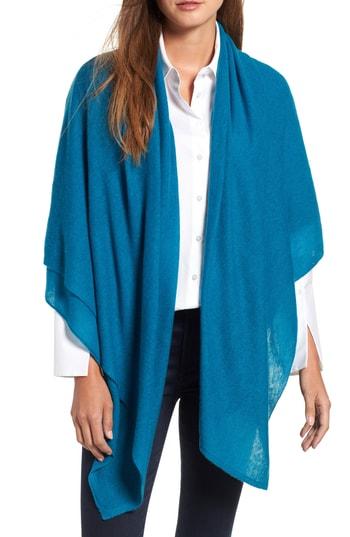 Women's Halogen Cashmere Scarf, Size - Blue/green