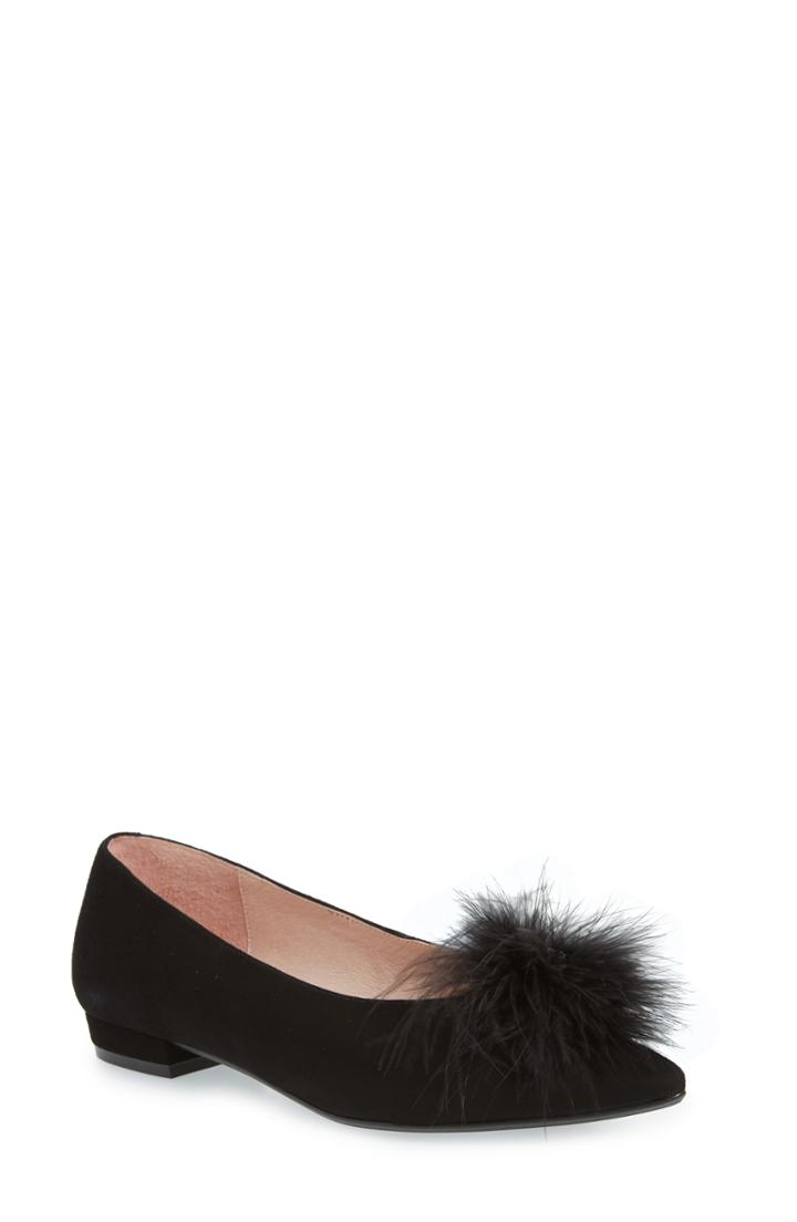 Women's Patricia Green Maribou Feather Pouf Flat