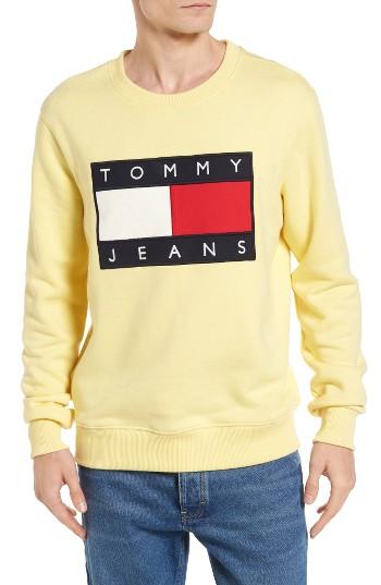 Men's Tommy Hilfiger Tjm '90s Logo Sweatshirt - Yellow