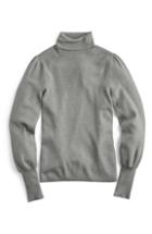 Women's J.crew Balloon Sleeve Turtleneck Sweater, Size - Green