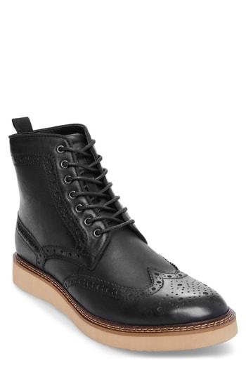 Men's Steve Madden Goddard Wingtip Boot .5 M - Black