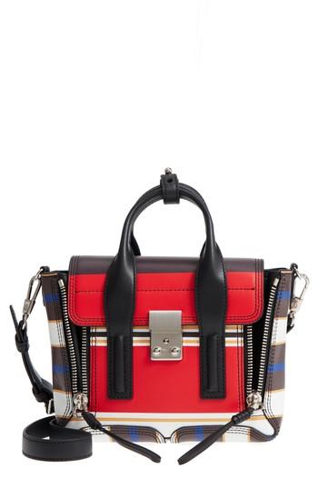 3.1 Phillip Lim Mini Pashli Stripe Leather Satchel - Red