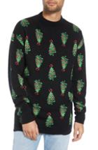 Men's 1901 Longline Christmas Tree Sweater - Black