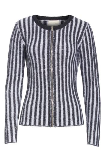 Women's Simon Miller Vertical Stripe Zip Cardigan - Black