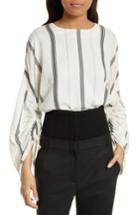 Women's Tibi Warren Stripe Top - Ivory