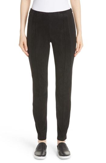 Women's Lafayette 148 New York Suede Panel Pants - Black