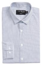 Men's Topman Slim Fit Grid Check Dress Shirt - White