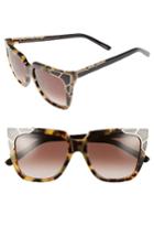 Women's Pared Charlie & The Angels 54mm Sunglasses - Dark Tortoise/ Gold/ Brown