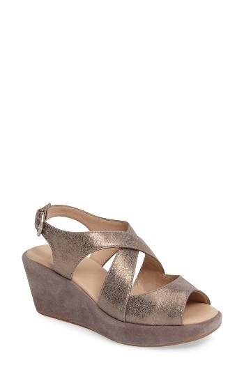 Women's Johnston & Murphy Dana Wedge Sandal .5 M - Metallic