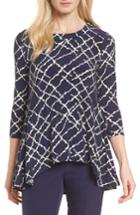 Women's Anne Klein Squiggle Print High/low Top - Blue