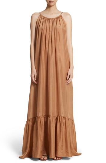 Women's Kalita Brigitte Silk Maxi Dress, Size - Metallic