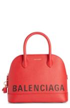 Balenciaga Ville Logo Leather Satchel - Red