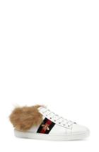 Women's Gucci New Ace Genuine Shearling Lining Sneaker Us / 39eu - White