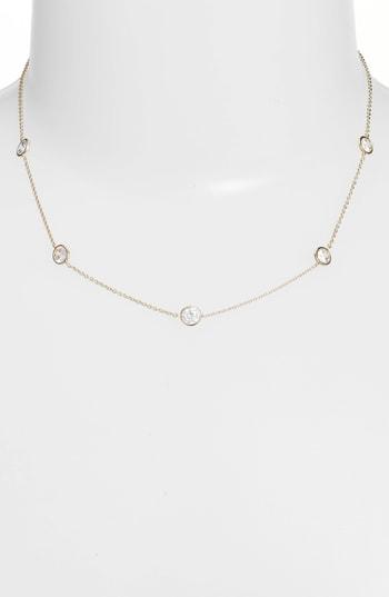 Women's Nordstrom Bezel Stone Station Necklace