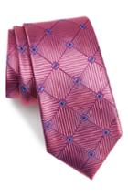 Men's Nordstrom Men's Shop Windowpane Silk Tie, Size - Red