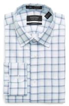 Men's Nordstrom Men's Shop Smartcare(tm) Classic Fit Plaid Dress Shirt .5 34 - Blue