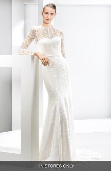 Women's Jesus Peiro Illusion Yoke Lace Mermaid Dress