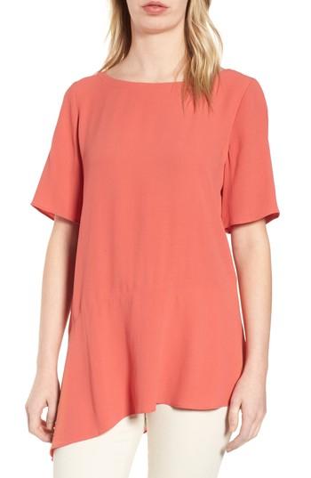 Women's Eileen Fisher Asymmetrical Silk Top, Size - White