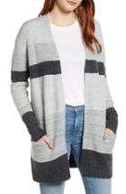 Women's Caslon Open Front Pocket Cardigan - Grey